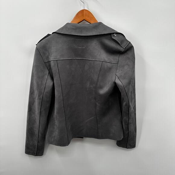KUT FROM THE KLOTH Haddie Faux Suede Moto Jacket in Gray // S - Picture 14 of 15